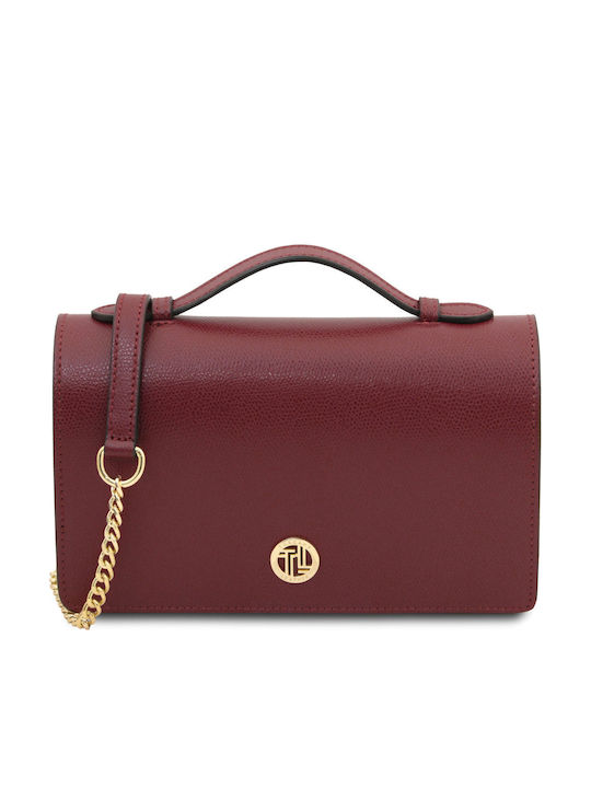 Tuscany Leather Burgundy Leather Women's Clutch