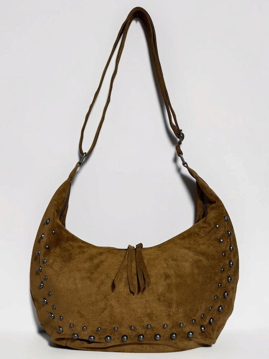 Eliza Women's Hobo Bag Suede Tabac Brown