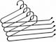 Femmit Set of 5 Metal Trouser Hangers Black 40x17cm Open End Space Saving in the Wardrobe
