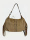 Knitted Women's Hobo Bag Suede Beige