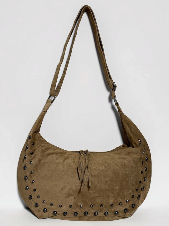 Women's Hobo Bag Suede Beige