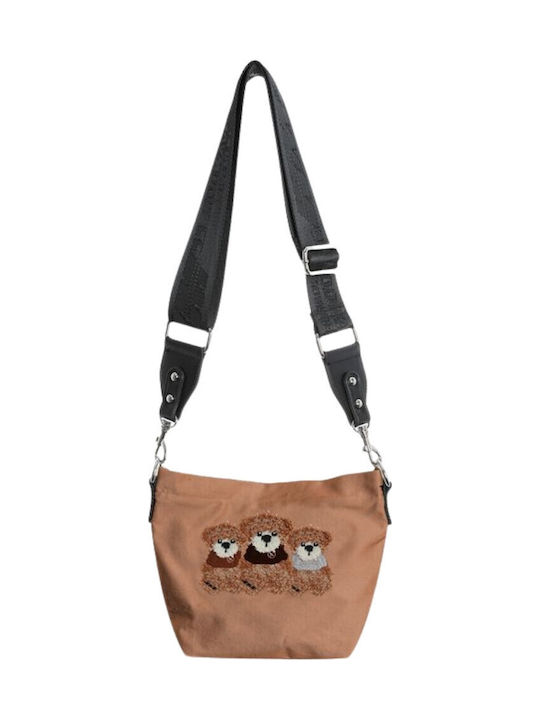 Mod Wave Movement Stoff Damenhandtasche Camel