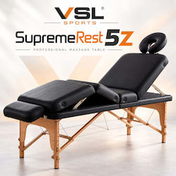 VSL Sports Supremerest 5Z Pat de Fizioterapie Pliabil Negru din Lemn 185x70 cm VSL Sports Supremerest 5Z Pat de Fizioterapie Pliabil Negru din Lemn 185x70 cm