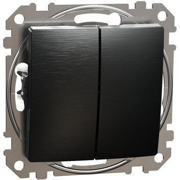 Schneider Electric Recessed Double Wall Switch Without Frame Grey
