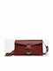 Burgunderrote Damen-Ledertasche mit Klappe