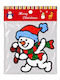 Christmas Stickers for Window with Snowman, Santa Claus and Reindeer Pattern