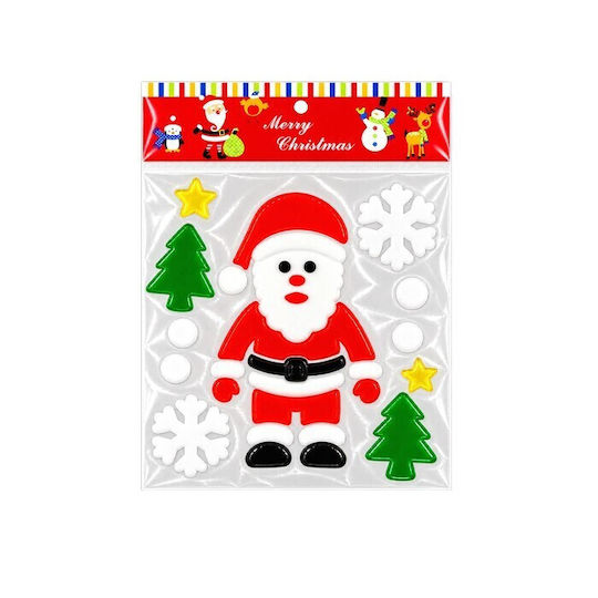 Festive Xmas Αυτοκόλλητα Τζαμιού 20x19.5cm Santa Claus Trees