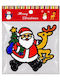 Christmas Stickers for Window with Santa Claus, Snowman and Reindeer Design