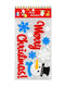 Christmas Window Stickers with Snowman, Santa Claus, Reindeer, and Tree Designs Merry 15x26cm