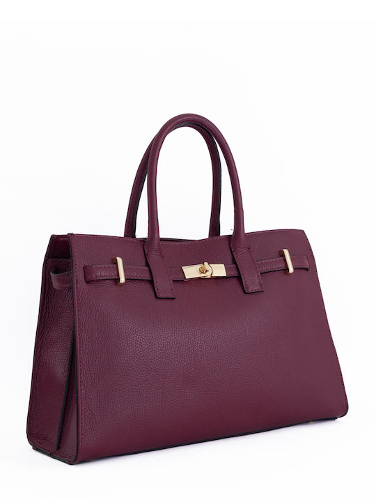 Burgundy Leather Women's Tote Bag