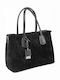 Black Leather Women's Tote Bag