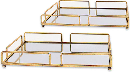 Zaros Decorative Tray S/2 Rectangular with Mirror