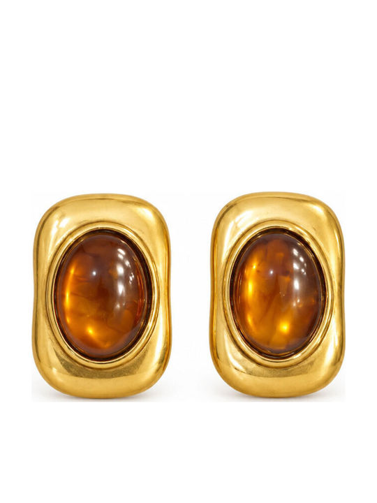 Goldene Ohrringe aus Edelstahl, Goldbraun 231496