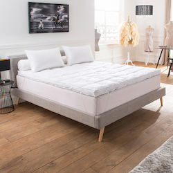 CM Топ матрак King Size с Пух и Сваляем Калъф и Ластици за Фиксиране 180x200 см