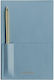 Liniertes Notizbuch mit Stifthalter Blau