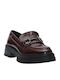 Damen-Loafers aus Lackleder in Bordeaux