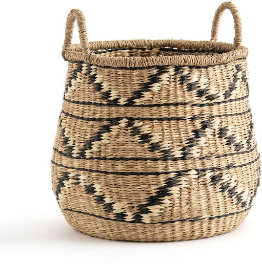 La Redoute Interieurs Dekorativer Korb aus Korbweide mit Griffen Schwarz 31 x 31 cm