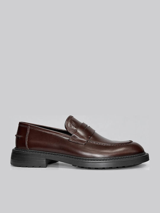 Boss Shoes Кожени Мъжки Мокасини в Кафяв Цвят