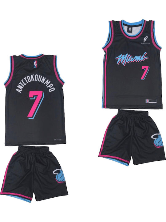 Kinder-Basketballset NBA Antetokounmpo Miami Heat „Vice Nights“ 2026-2027 Schwarz Balón De Oro Unisex Kinder Black Bj101