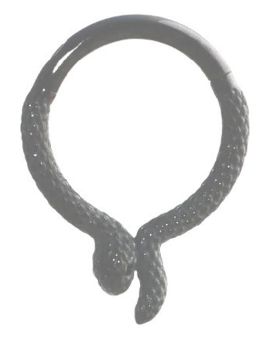Silver And More Обеца за Септум на Носа от Стомана 8 x 1.2mm Черна