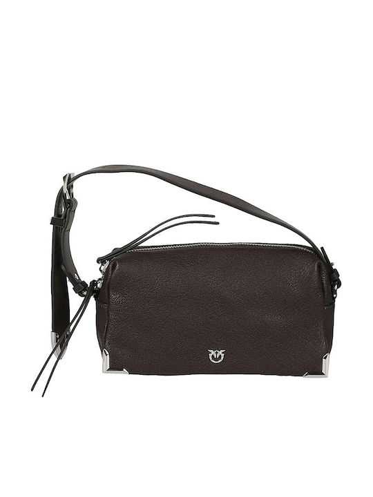 Pinko Bauletto Dark Brown Leather Women's Shoul...