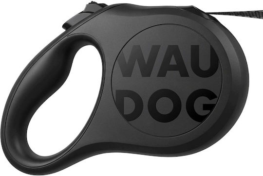 WauDog Сгъваем повод за куче с ремък в черен цвят 3 м до 12 кг