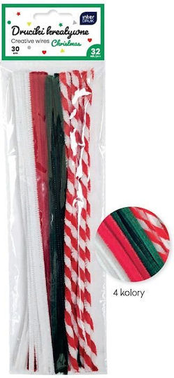 Interdruk Pipe Cleaner Xmas Assorted 30cm 32 Pieces