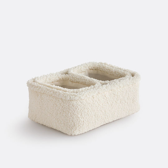 La Redoute Interieurs Set Dekorative Stoffkörbe Ecru 21x31x11 cm 3 Stück