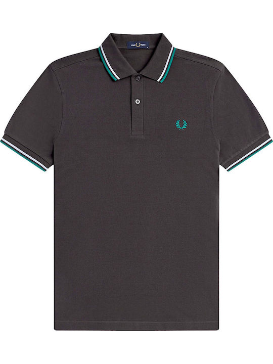 Fred Perry Тениска Поло Спортна с Къс Ръкав в Сиво