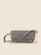 Graue Damenclutch aus Leder