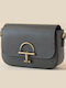 Graue Damen-Clutch aus Leder