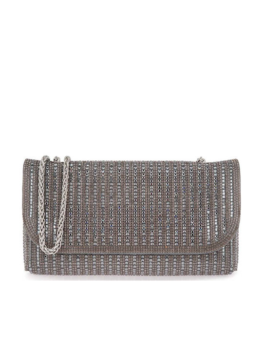 4queens Women's Flap Bag Steel Rhinestones