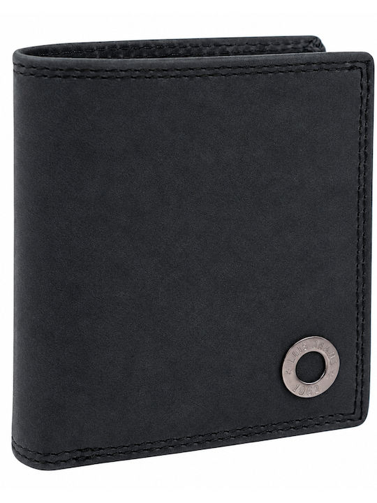 Schwarze Herrenlederbrieftasche mit RFID