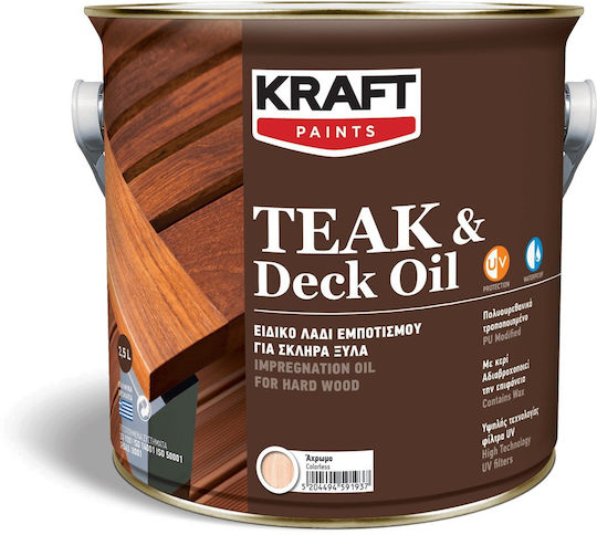 Kraft Water-Based Polyurethane Impregnation Oil Teak 2.5lt 590gr