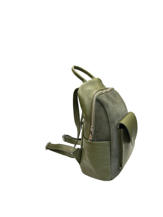 Khaki Leather Women's Backpack