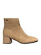 Damen-Stiefeletten mit Mittelhohem Absatz Beige