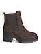 Leather Women's Chelsea Ankle Boots Brown Suede