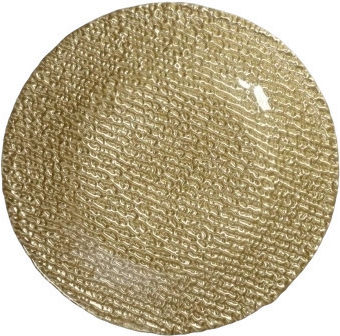 Cryspo Trio Gold Glass Dessert Plate with 15cm Diameter 6 Pieces