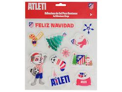 Atletico De Madrid Christmas Gel Window Stickers 6 Pieces