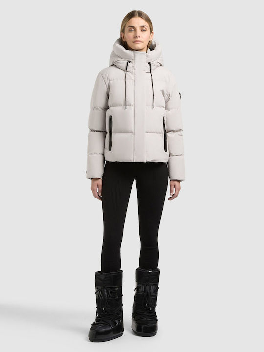 Matt Damen-Pufferjacke Matt Dove White
