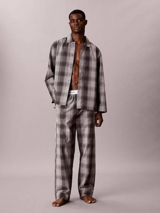 Calvin Klein Winter Checked Men's Pyjamas Grey