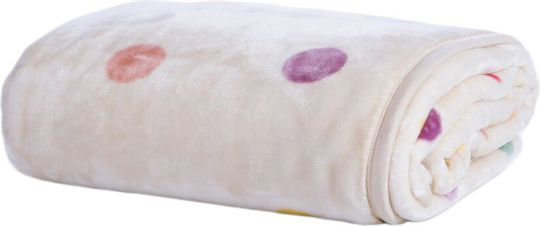 Nef-Nef Homeware Pătură din catifea Dots Ecru 220x160 cm
