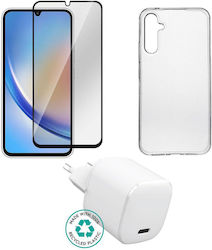 Estuff Kit Samsung Galaxy A55 Charger Cover Glass Brown Box Estuff Kit Samsung Galaxy A55 Charger Cover Glass Brown Box