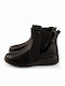 Damen-Stiefeletten aus schwarzem Lackleder