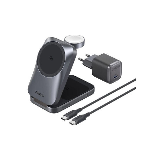 Anker Βάση Φόρτισης GaN με Θύρα USB-C 45W Gray (B25N1G11)
