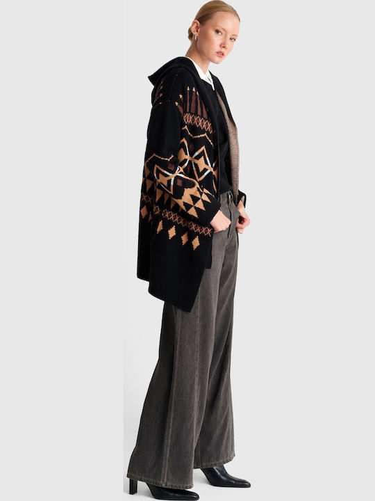 Cardigan Damă Tricotat Negru