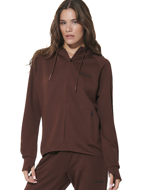 Body Action Fleece Γυναικεία Ζακέτα Burgundy Brown