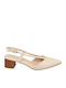 Heels with Chunky Medium Heel Ecru WS-P126-27HH-ECRU