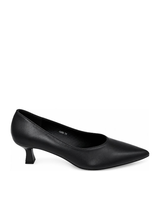 Black Medium Heel Pumps WS-G650-27HH-BLACK