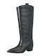 Borgel Leather Women’s Boots with Medium Heel Black